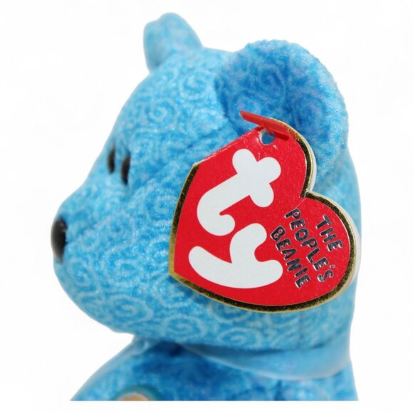 Ty Classy The Peoples Beanie Baby Bear Plush 8.5" Blue Collectible Stuffed Anima - Picture 8 of 9